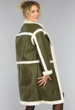 Donkergroene Lammy Trench Coat