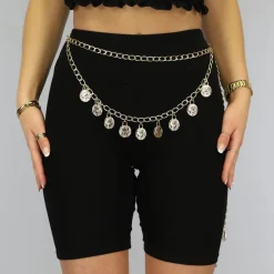 Dubbele Bellychain met Coins
