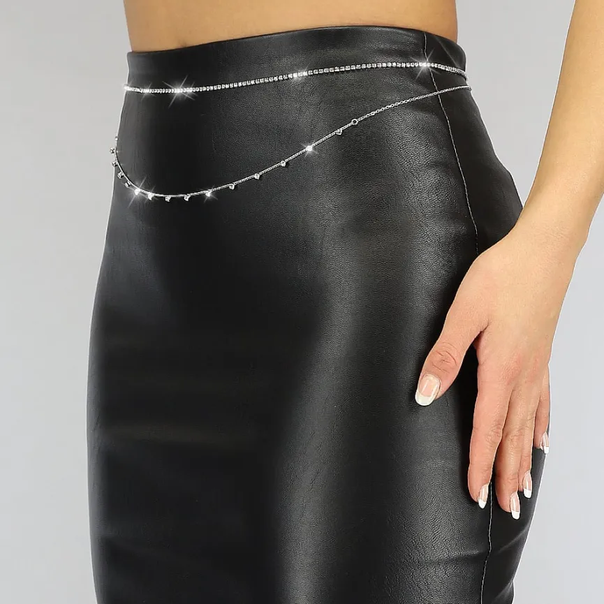 Dubbele Buikketting met Steentjes