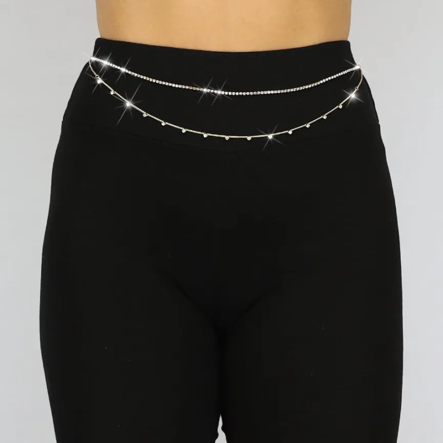 Dubbele Buikketting met Steentjes