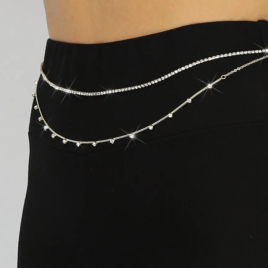 Dubbele Buikketting met Steentjes