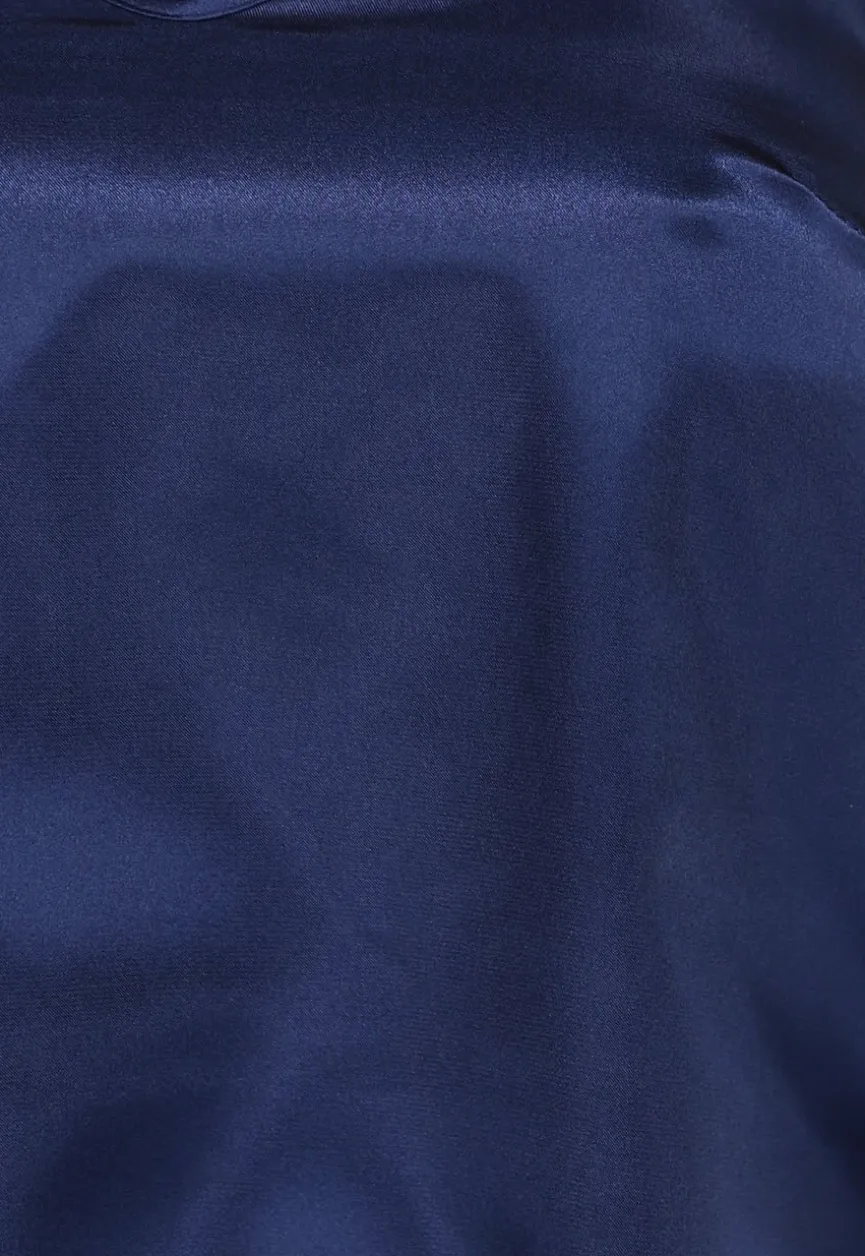 Dubbele Lichtblauwe en Donkerblauwe Satijnen Pyjama Set