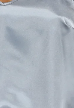 Dubbele Lichtblauwe en Donkerblauwe Satijnen Pyjama Set