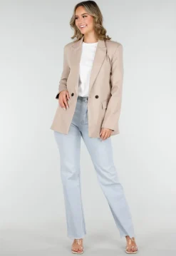 Dubbelknoop Blazer Beige