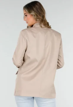 Dubbelknoop Blazer Beige