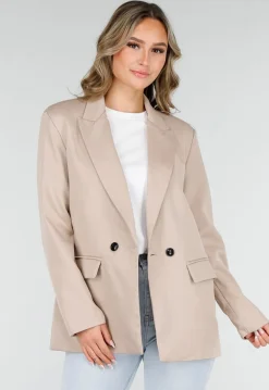 Dubbelknoop Blazer Beige