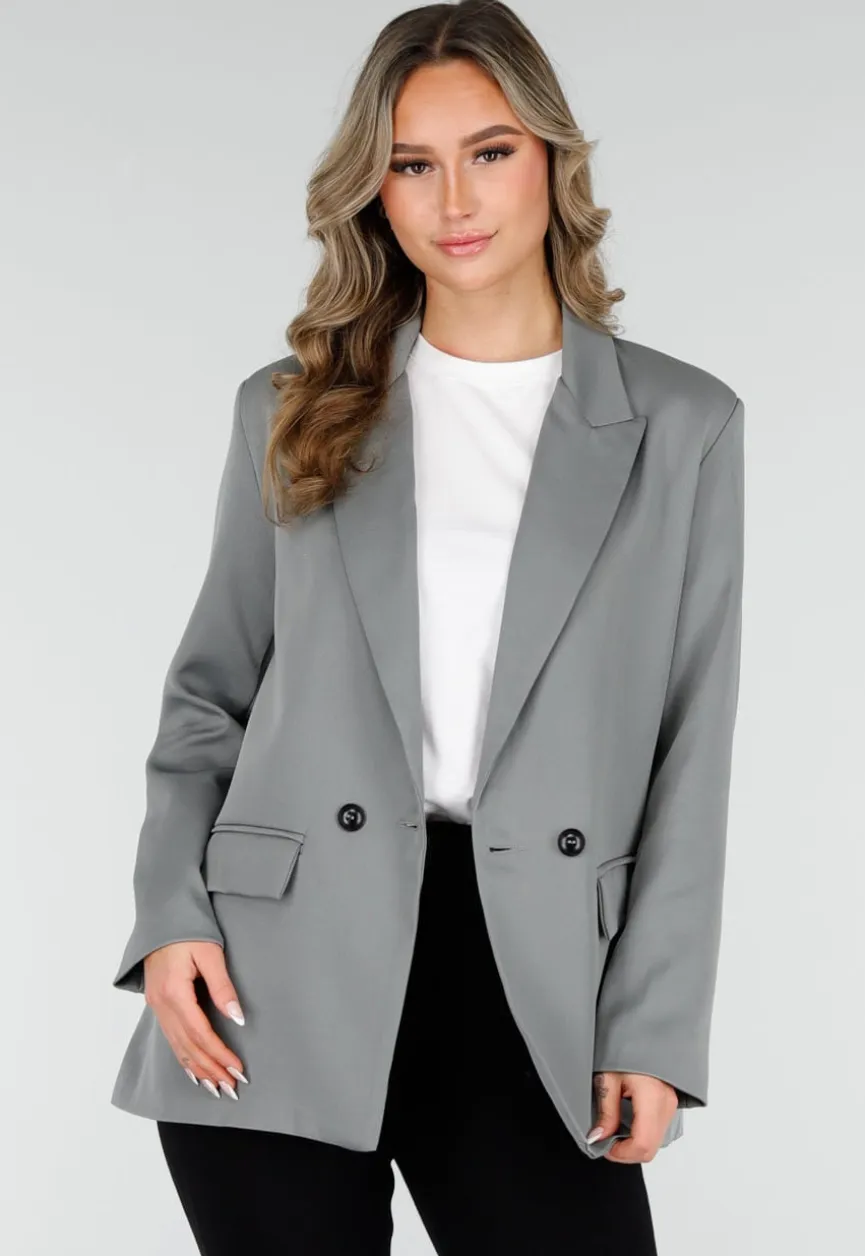 Dubbelknoop Blazer Grijs