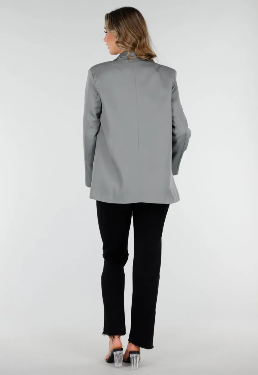 Dubbelknoop Blazer Grijs