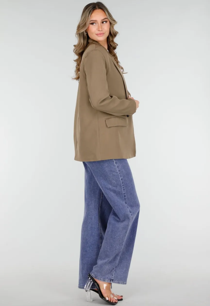 Dubbelknoop Khaki Blazer