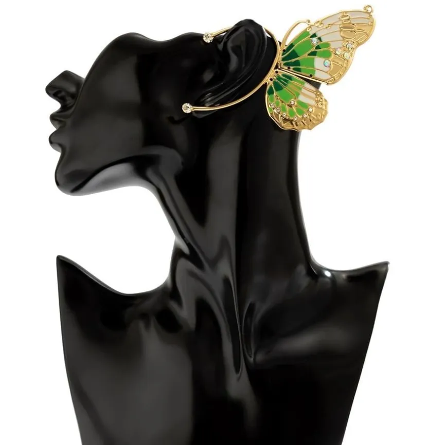 Earcuff met Groen Vlinder Ontwerp