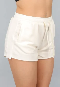 Ecru Jogger Short met Rode Tekst