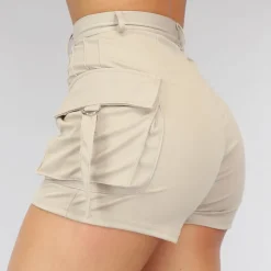 Elastische Cargo Short met Zilveren Details