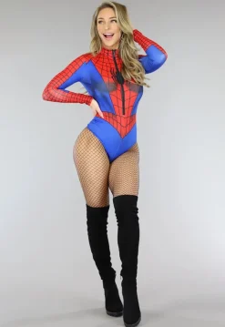 Elastische Longsleeve Spiderman Bodysuit