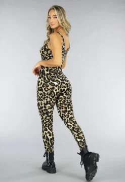 Elastische Panterprint Jumpsuit