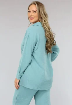 Elastische Turquoise Two Piece