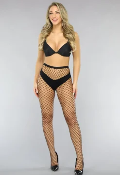 Fashion Big Fishnet Panty Zwart