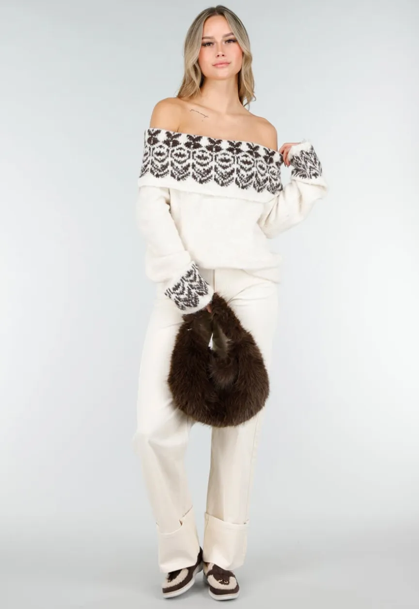 Faux Fur Tas met Gouden Schouderketting