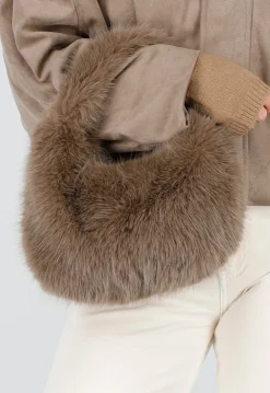 Faux Fur Tas met Gouden Schouderketting