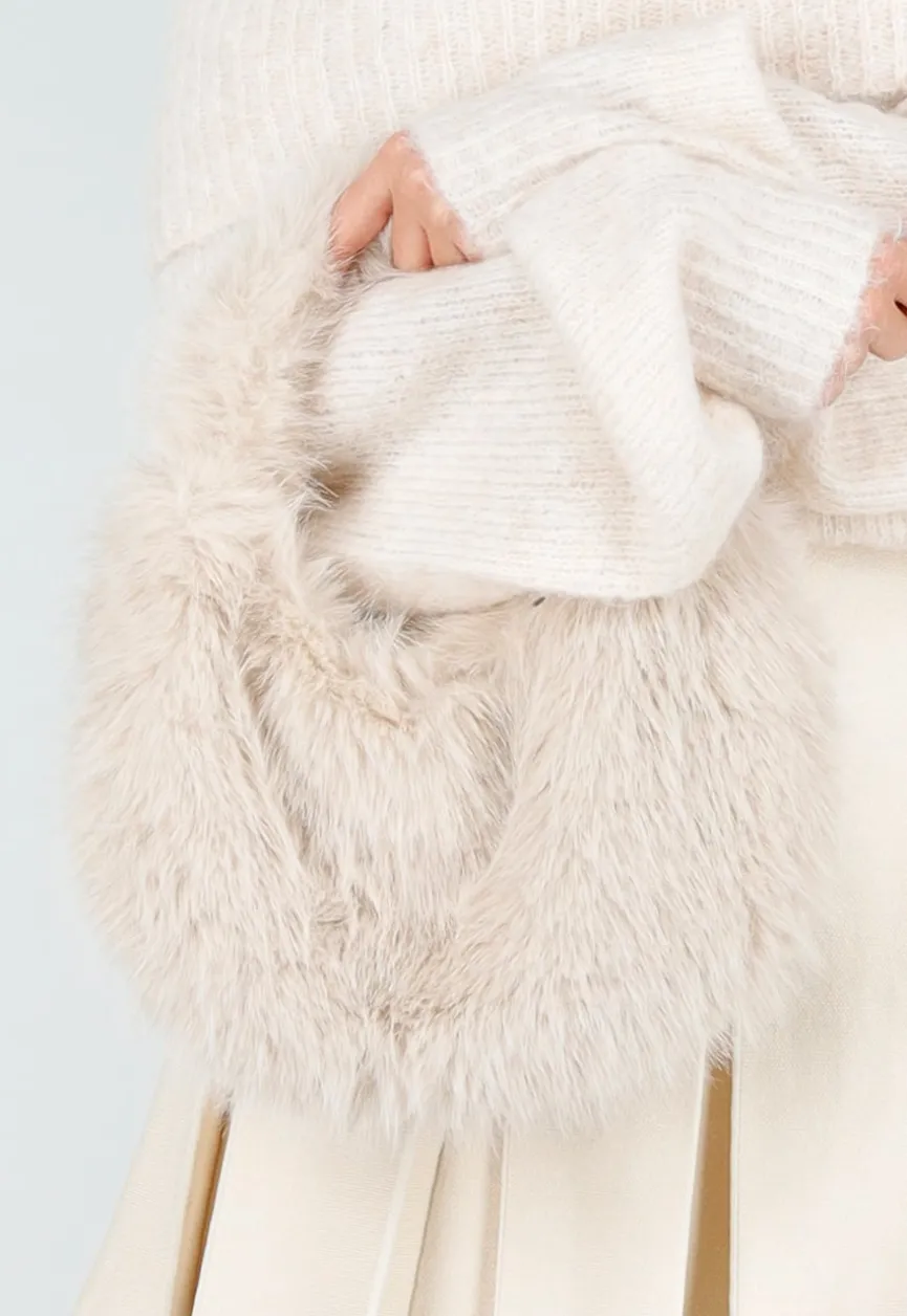 Faux Fur Tas met Gouden Schouderketting