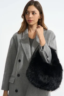Faux Fur Tas met Gouden Schouderketting