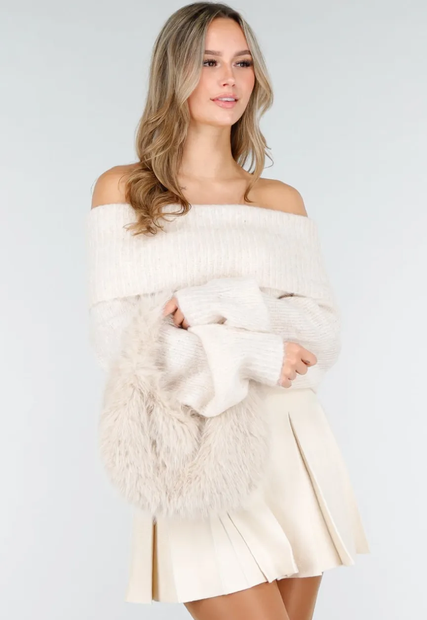 Faux Fur Tas met Gouden Schouderketting