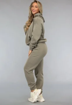 Fleece Joggingpak in Taupe