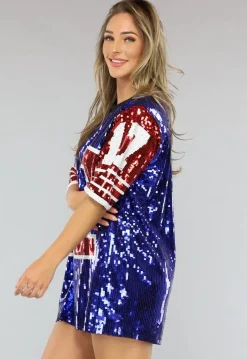Football Jersey Jurk met Pailletten in Sportieve Look