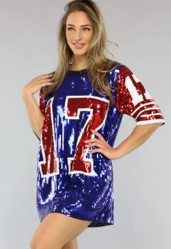 Football Jersey Jurk met Pailletten in Sportieve Look