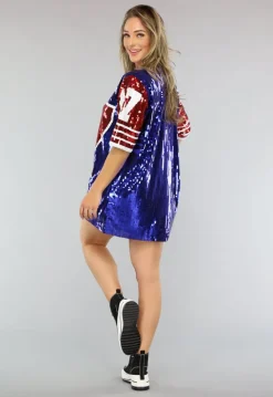 Football Jersey Jurk met Pailletten in Sportieve Look