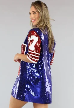 Football Jersey Jurk met Pailletten in Sportieve Look