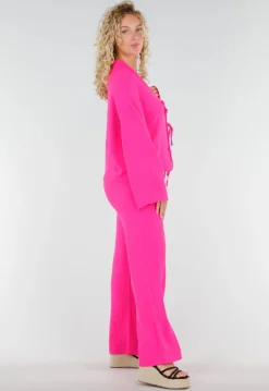 Fuchsia 2-Piece Set met Striksluiting en Stretch