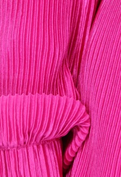 Fuchsia Plissé Blouse met Broek