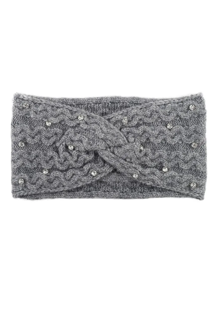 Gebreide Haarband met Glitter Steentjes