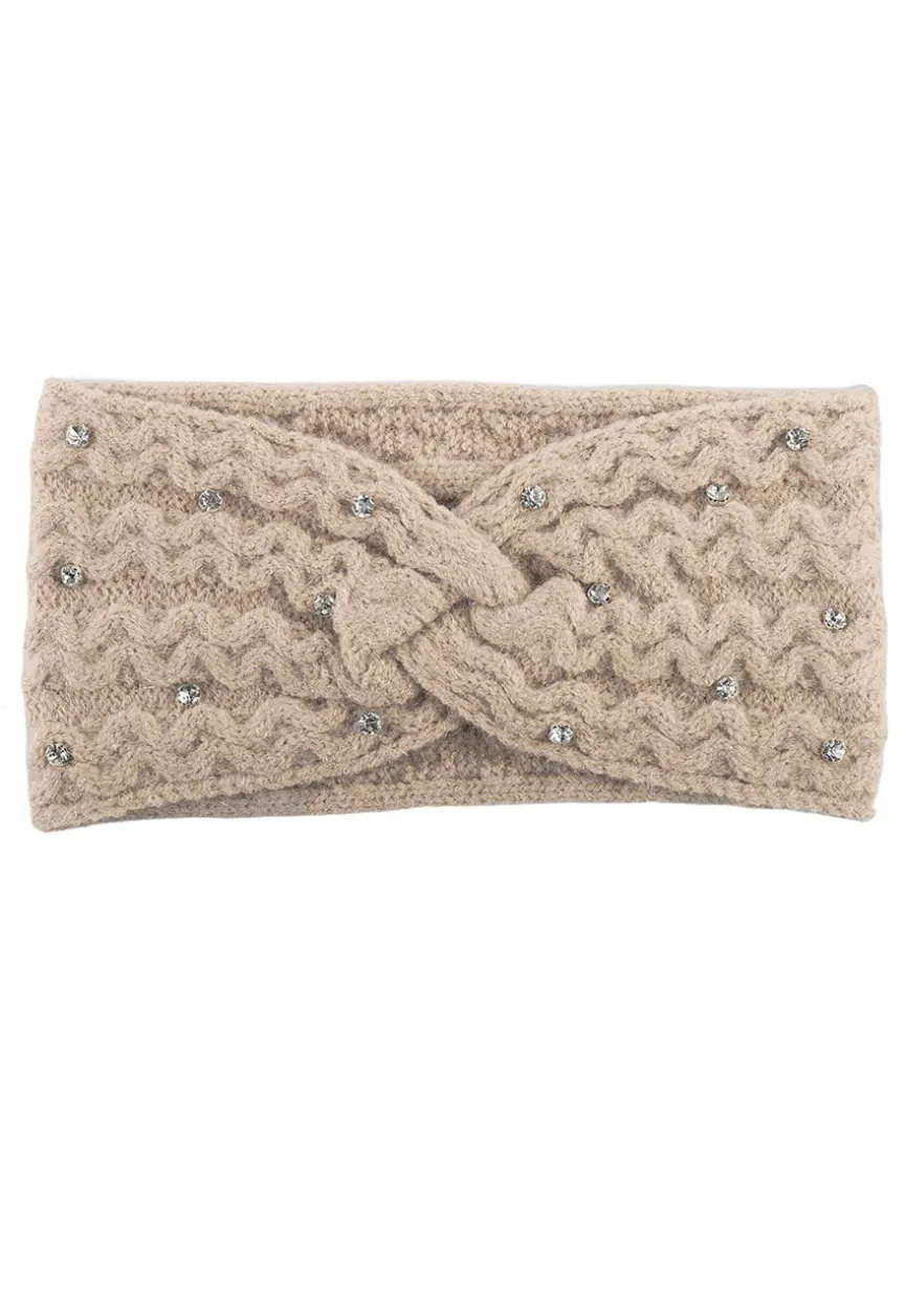 Gebreide Haarband met Glitter Steentjes