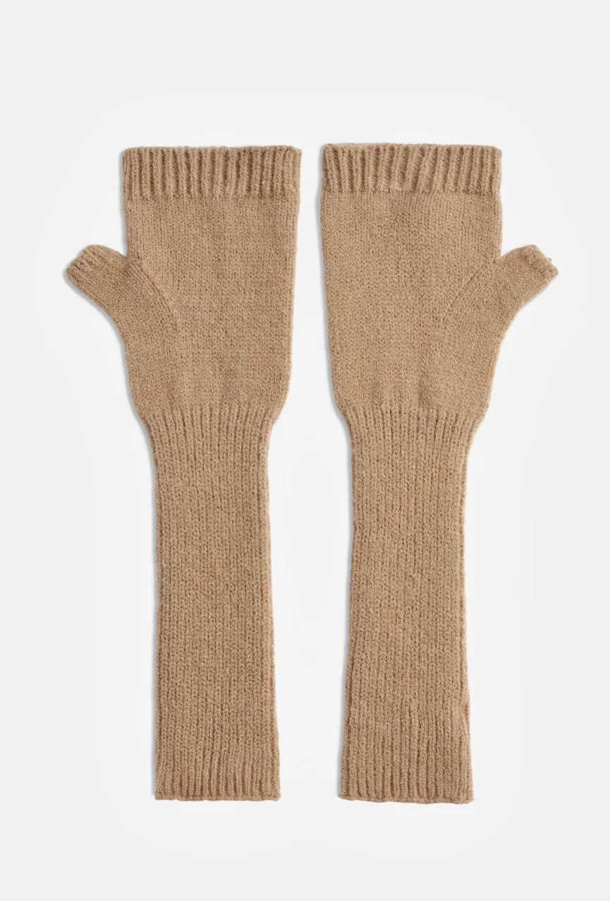 Gebreide Vingerloze Handschoenen met Duimopening