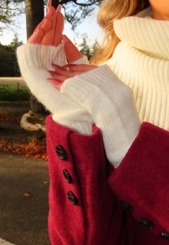 Gebreide Vingerloze Handschoenen met Duimopening