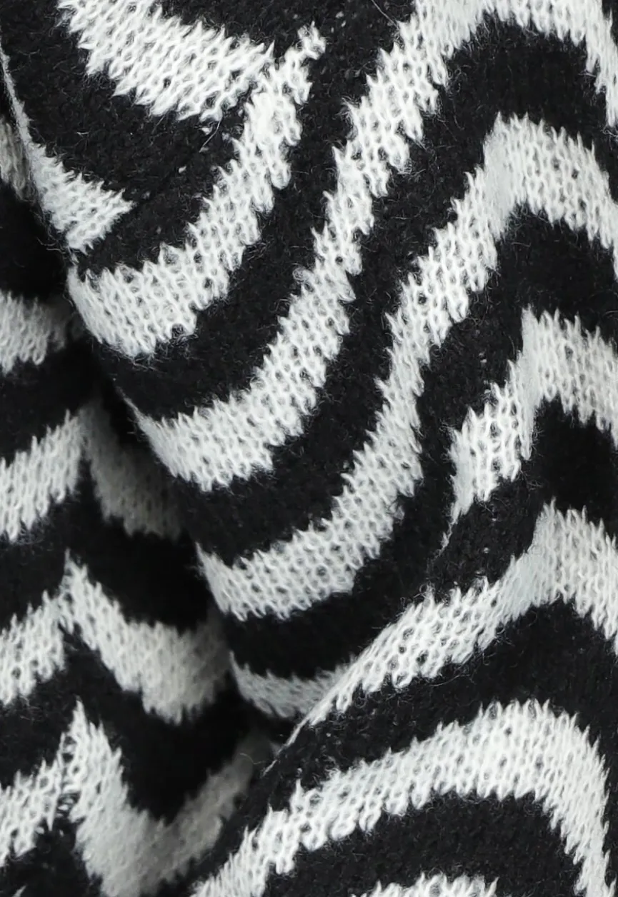 Gebreide Wavy Trui met Rood Detail