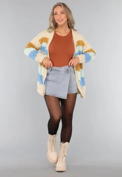 Gebreid Multicolor Cardigan Vest