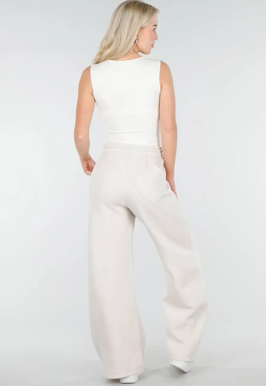 Gebroken Witte Body met Vierkante Hals en Stretch