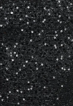 Gedrapeerde Split Galajurk in Zwart Glitter
