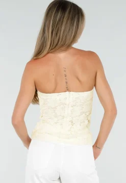 Gele Kanten Bandeau Top met Stretch