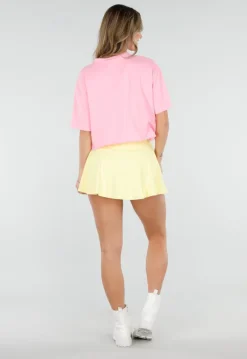 Gele Stretch Skort met Binnenbroekje en Zakken
