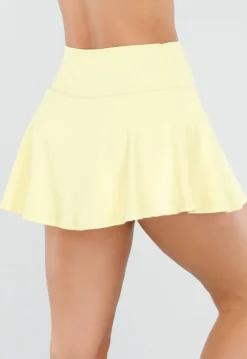 Gele Stretch Skort met Binnenbroekje en Zakken