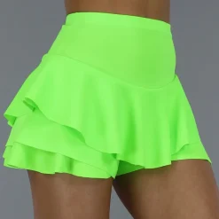 Geplooide Neon Groene Skort
