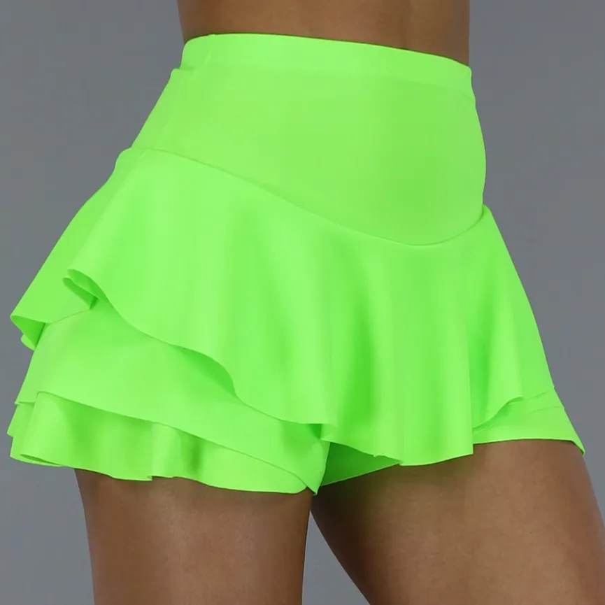 Geplooide Neon Groene Skort