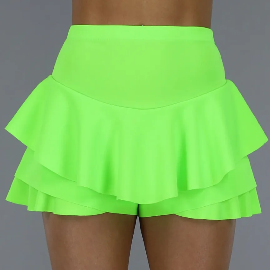 Geplooide Neon Groene Skort