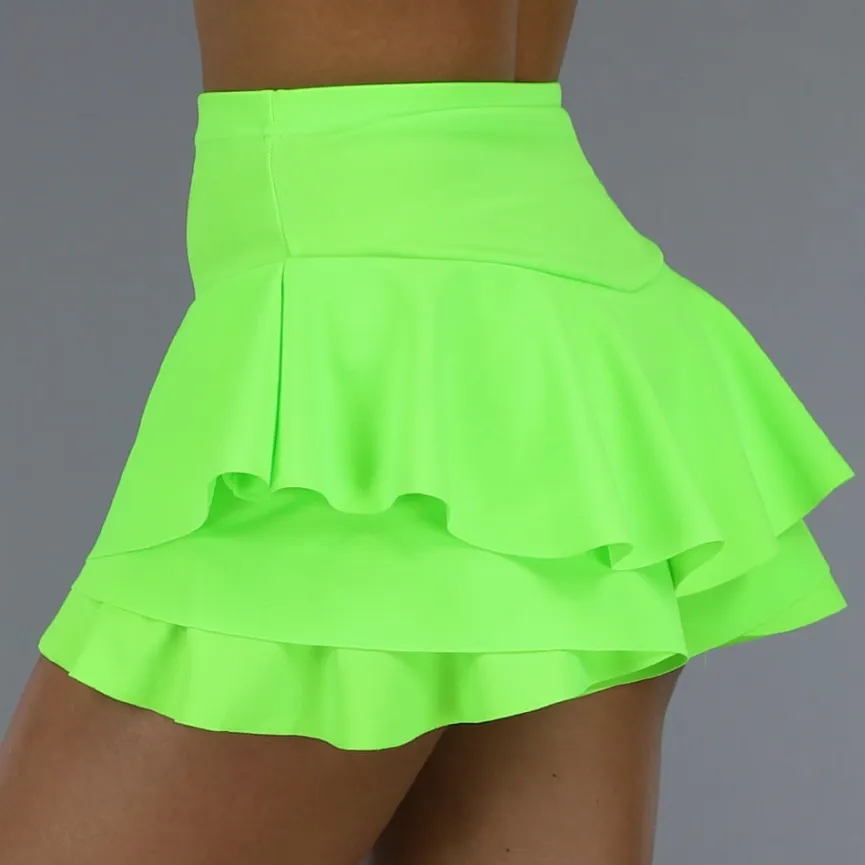Geplooide Neon Groene Skort