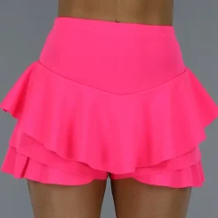 Geplooide Neon Roze Skort