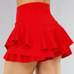 Geplooide Rode Skort