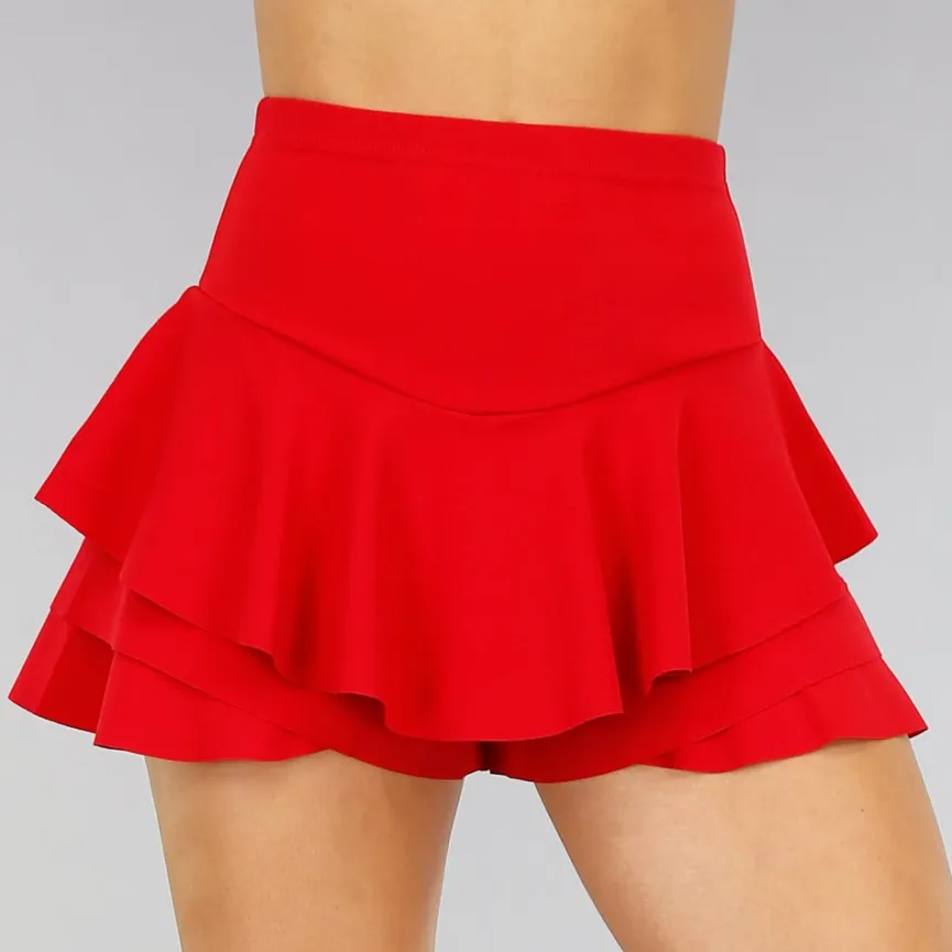Geplooide Rode Skort